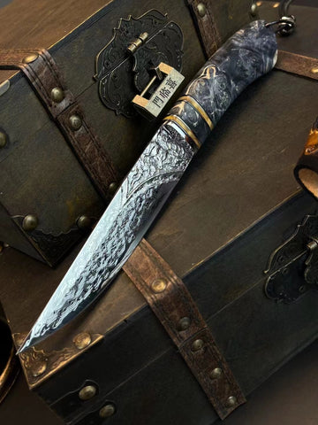 Enigmatic Stag Damascus Steel Fixed Blade